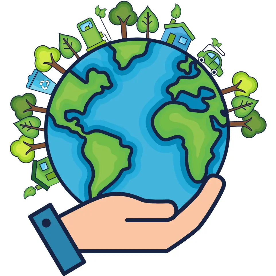Contribuez à la protection de l'environnement en réduisant votre empreinte carbone Icône représentant l'écologie et la réduction de l'empreinte carbone avec les panneaux solaires