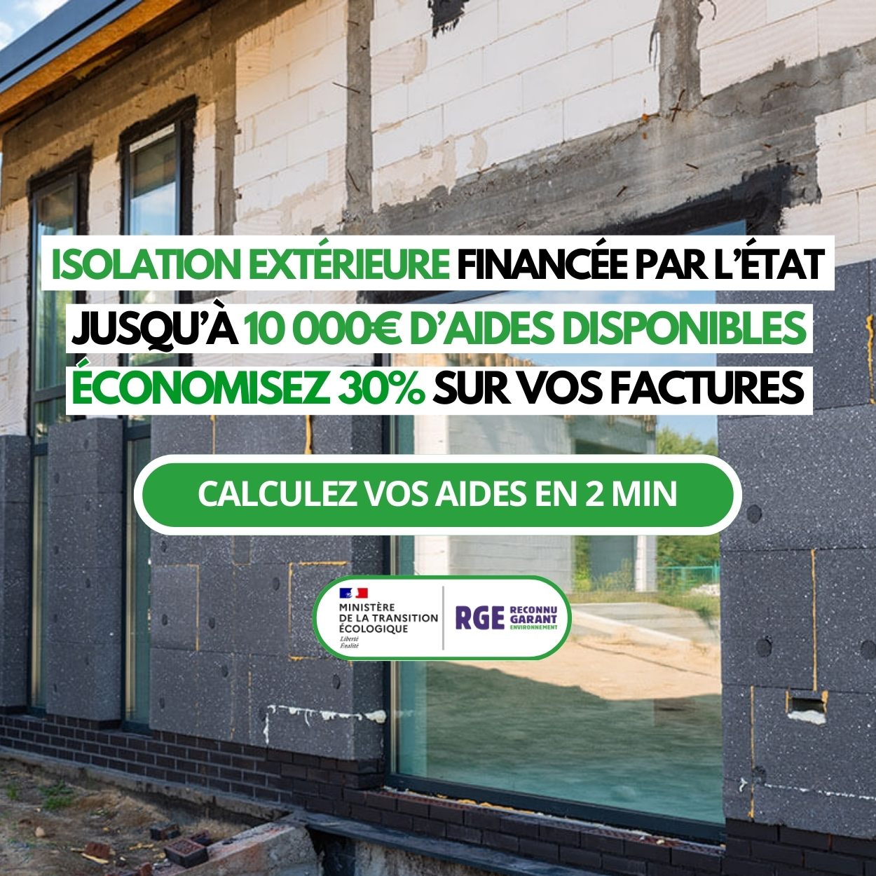 ITE : Isolation thermique extérieure des murs / Ma Prime Rénov' Isolation Extérieure Financée par l'État